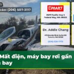 Mất điện máy bay rơi gần sân bay