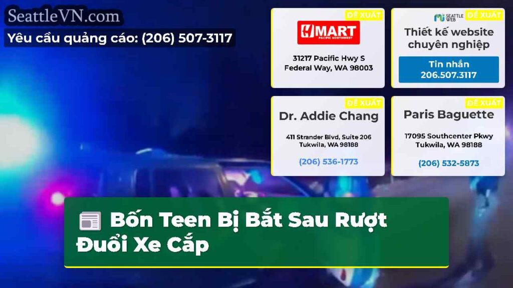 Bốn Teen Bị Bắt Sau Rượt Đuổi Xe Cắp