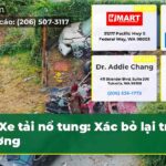 Xe tải nổ tung Xác bỏ lại trên đường