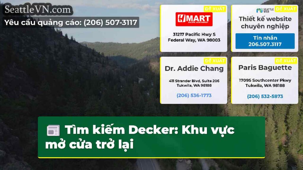 Tìm kiếm Decker: Khu vực mở cửa trở lại