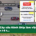 Cây cầu Kênh Ship làm việc trên I-5 t…