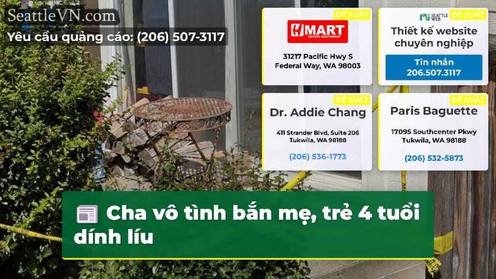 Cha vô tình bắn mẹ, trẻ 4 tuổi dính líu
