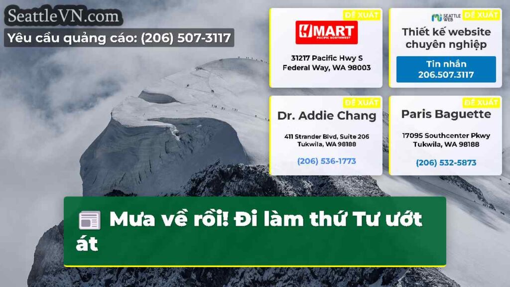 Mưa về rồi! Đi làm thứ Tư ướt át