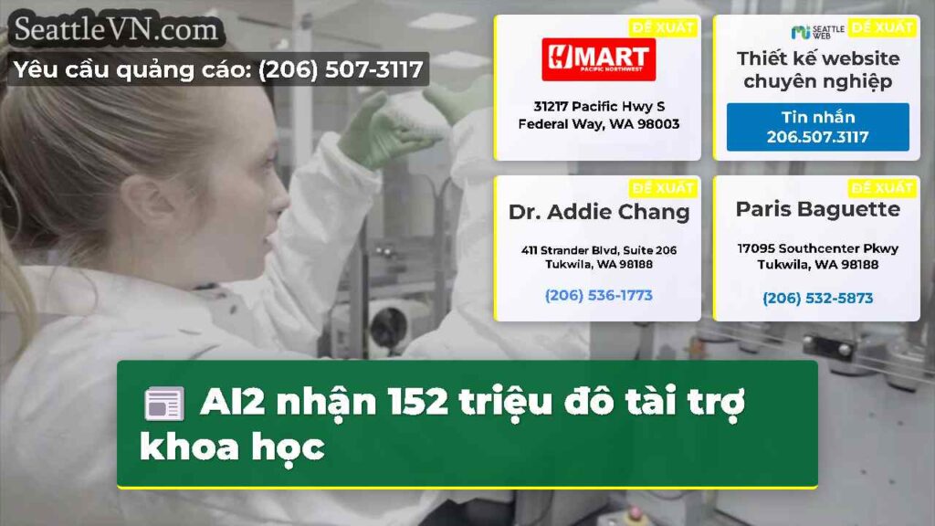 AI2 nhận 152 triệu đô tài trợ khoa học