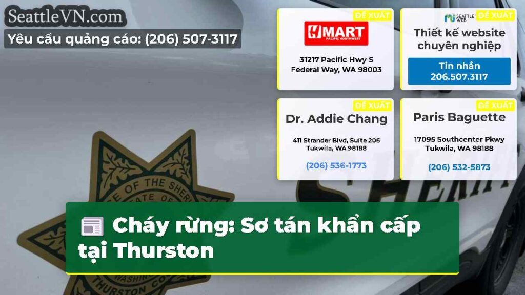 Cháy rừng: Sơ tán khẩn cấp tại Thurston