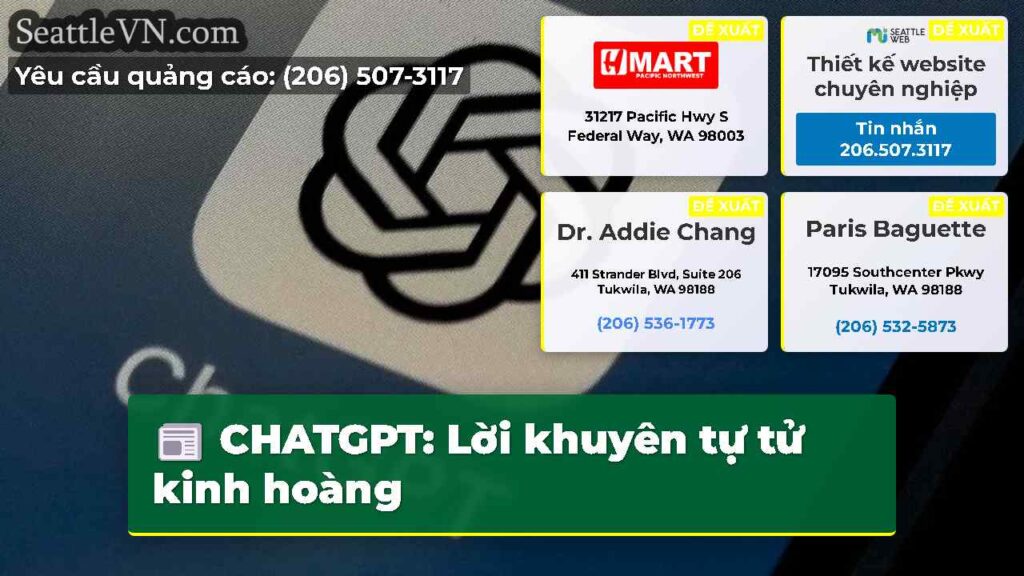 CHATGPT: Lời khuyên tự tử kinh hoàng