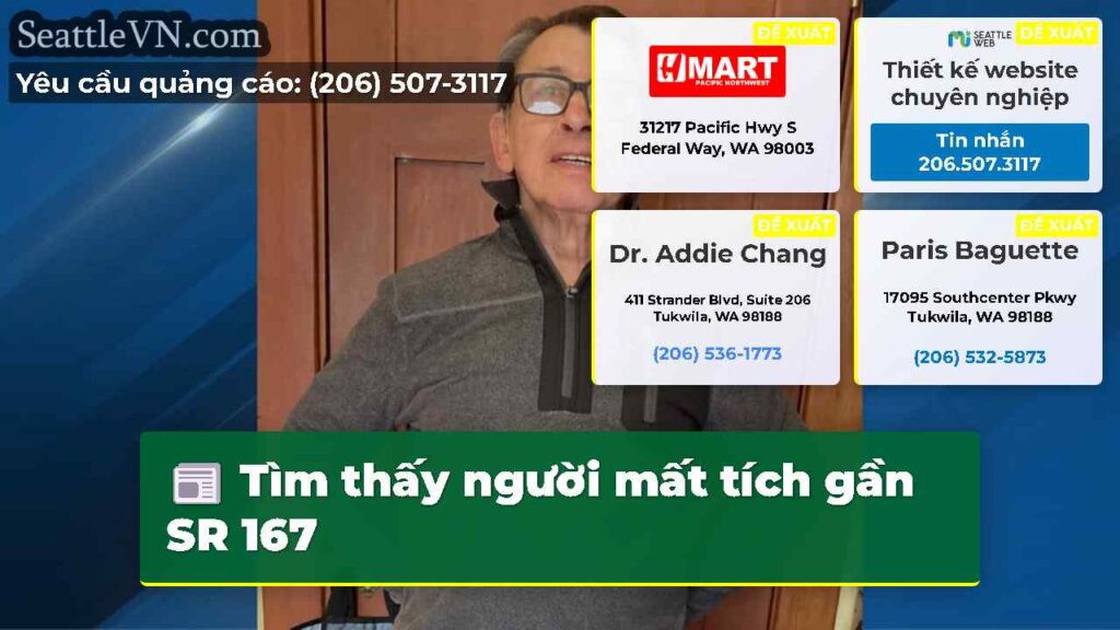 Tìm thấy người mất tích gần SR 167