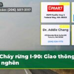 Cháy rừng I-90 Giao thông tắc nghẽn