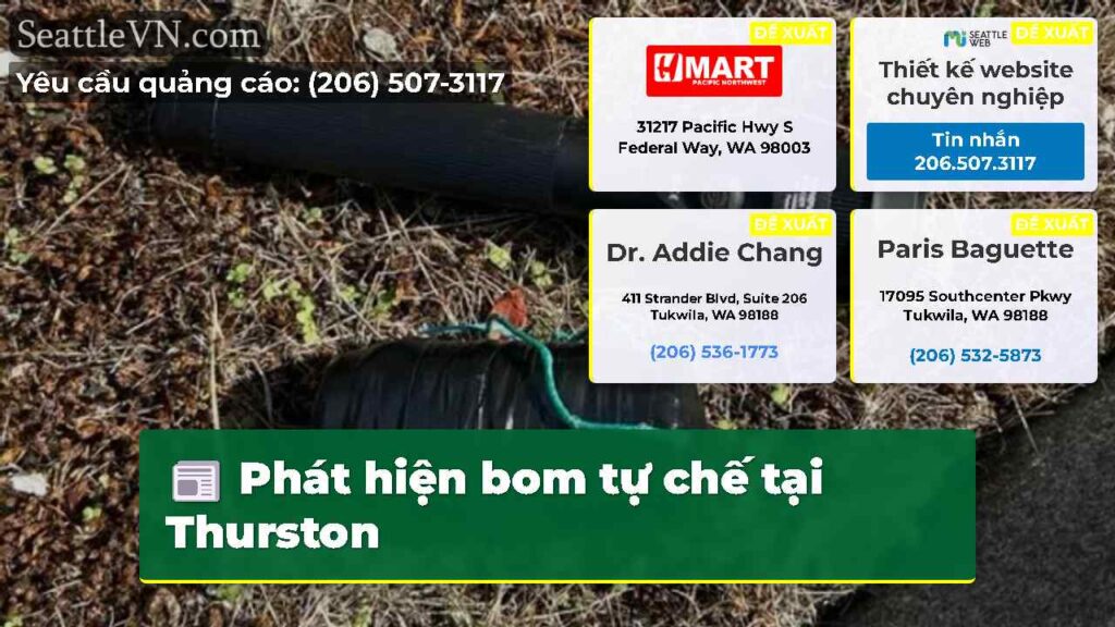Phát hiện bom tự chế tại Thurston