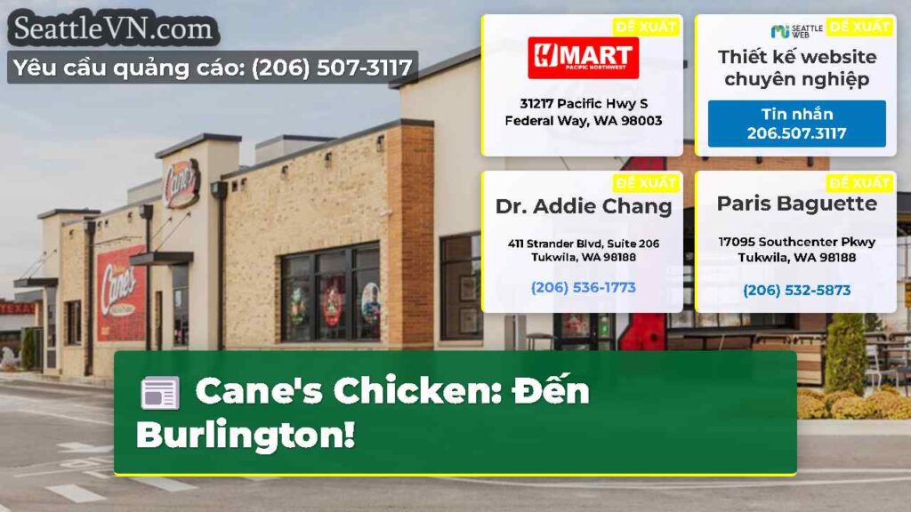 Cane's Chicken: Đến Burlington!