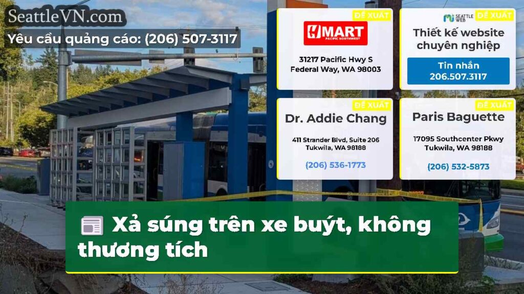 Xả súng trên xe buýt, không thương tích