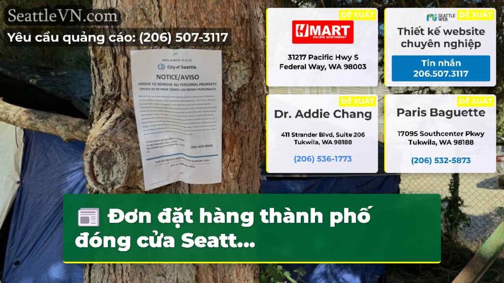 Đơn đặt hàng thành phố đóng cửa Seatt...