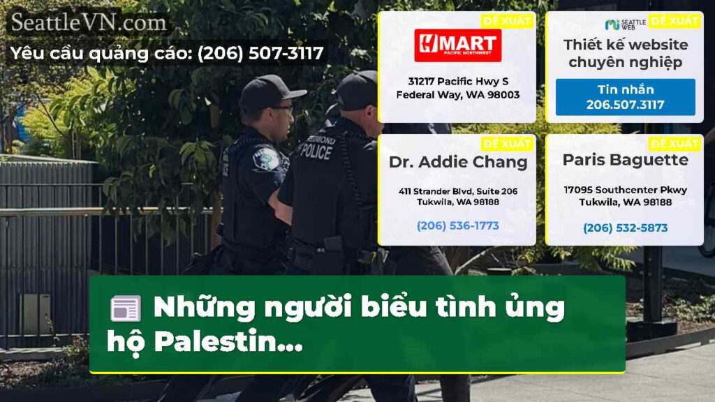 Những người biểu tình ủng hộ Palestin...