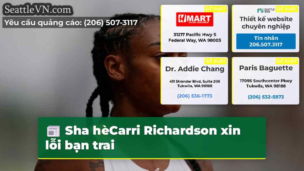Sha hèCarri Richardson xin lỗi bạn trai