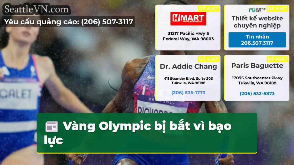 Vàng Olympic bị bắt vì bạo lực