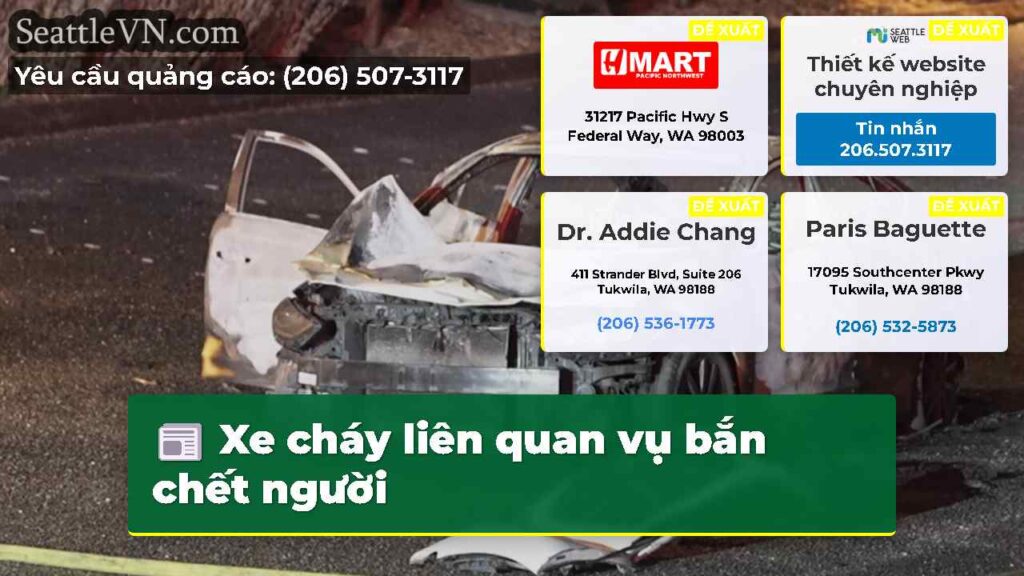 Xe cháy liên quan vụ bắn chết người