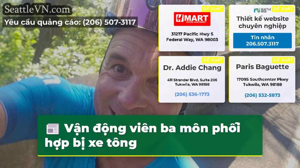 Vận động viên ba môn phối hợp bị xe tông