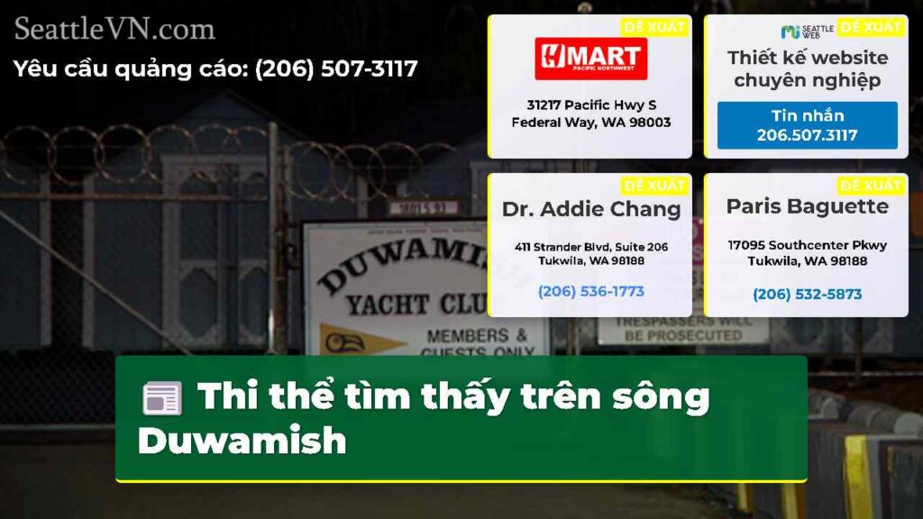 Thi thể tìm thấy trên sông Duwamish