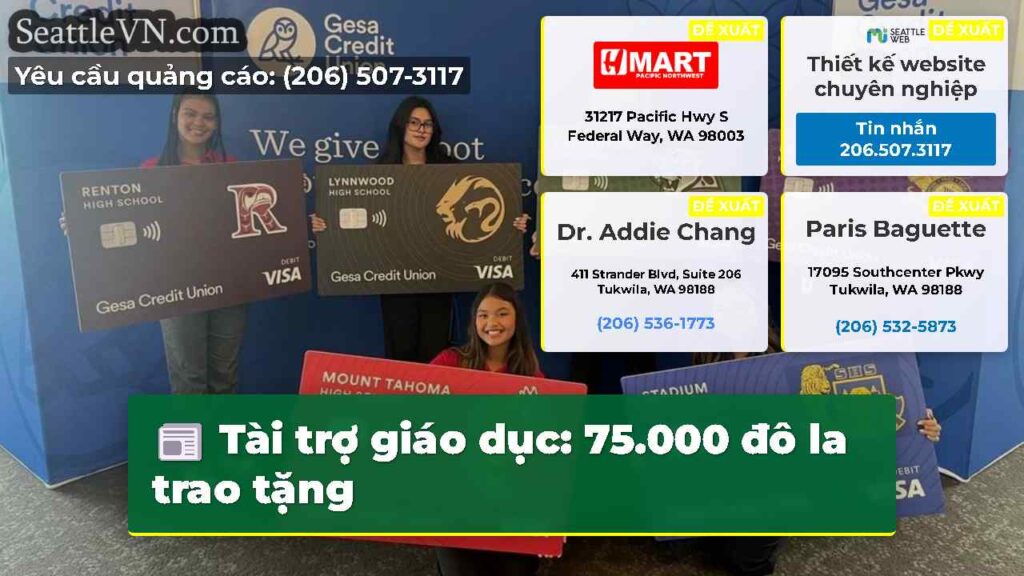 Tài trợ giáo dục: 75.000 đô la trao tặng