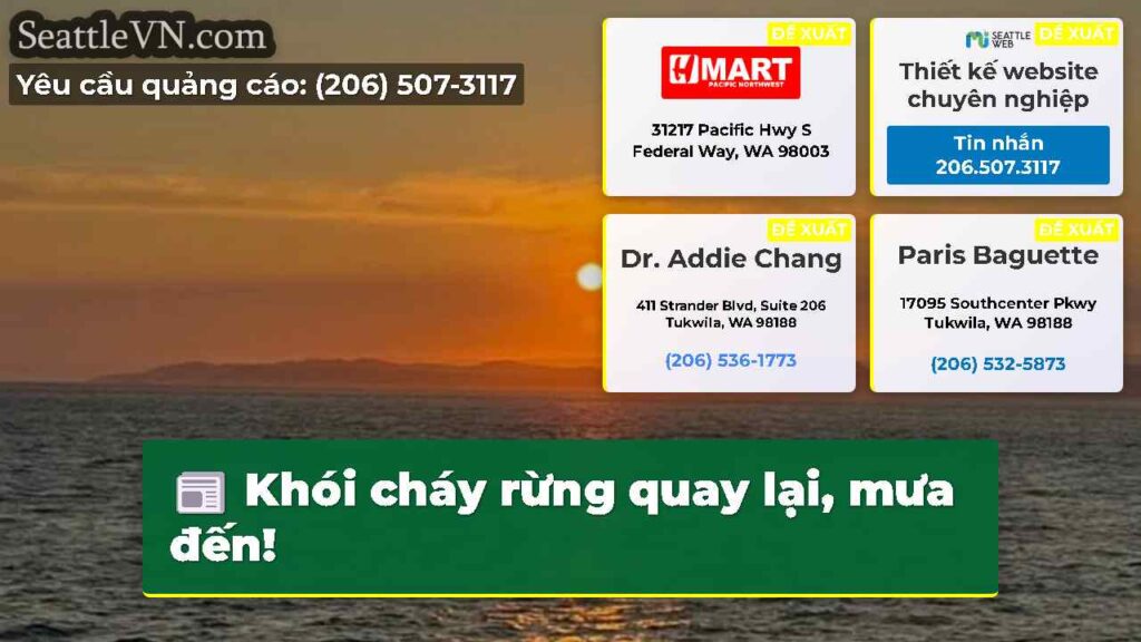 Khói cháy rừng quay lại, mưa đến!
