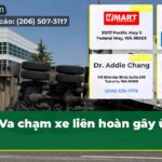 Va chạm xe liên hoàn gây ùn tắc