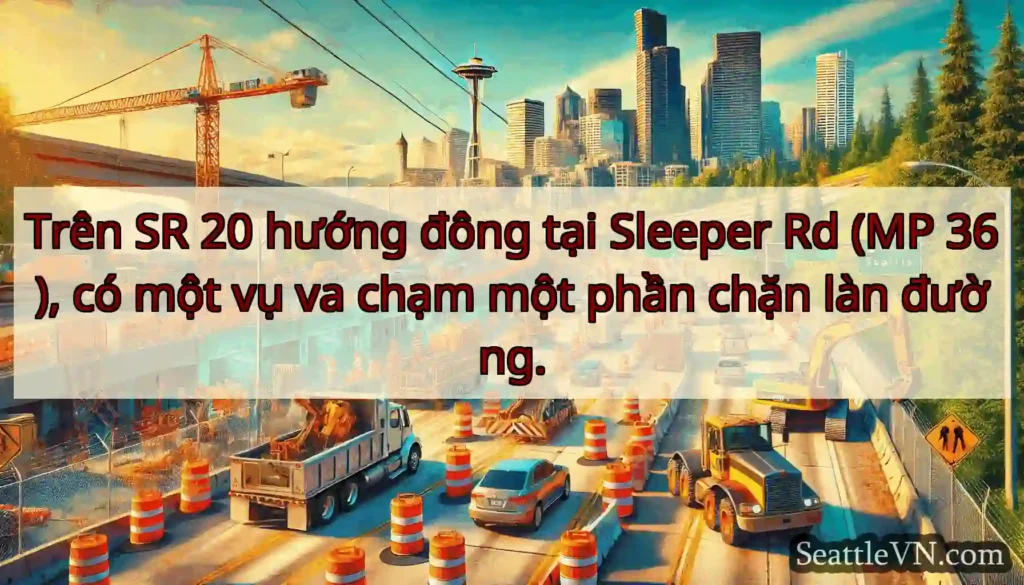 Trên SR 20 hướng đông tại Sleeper Rd (MP 36), có