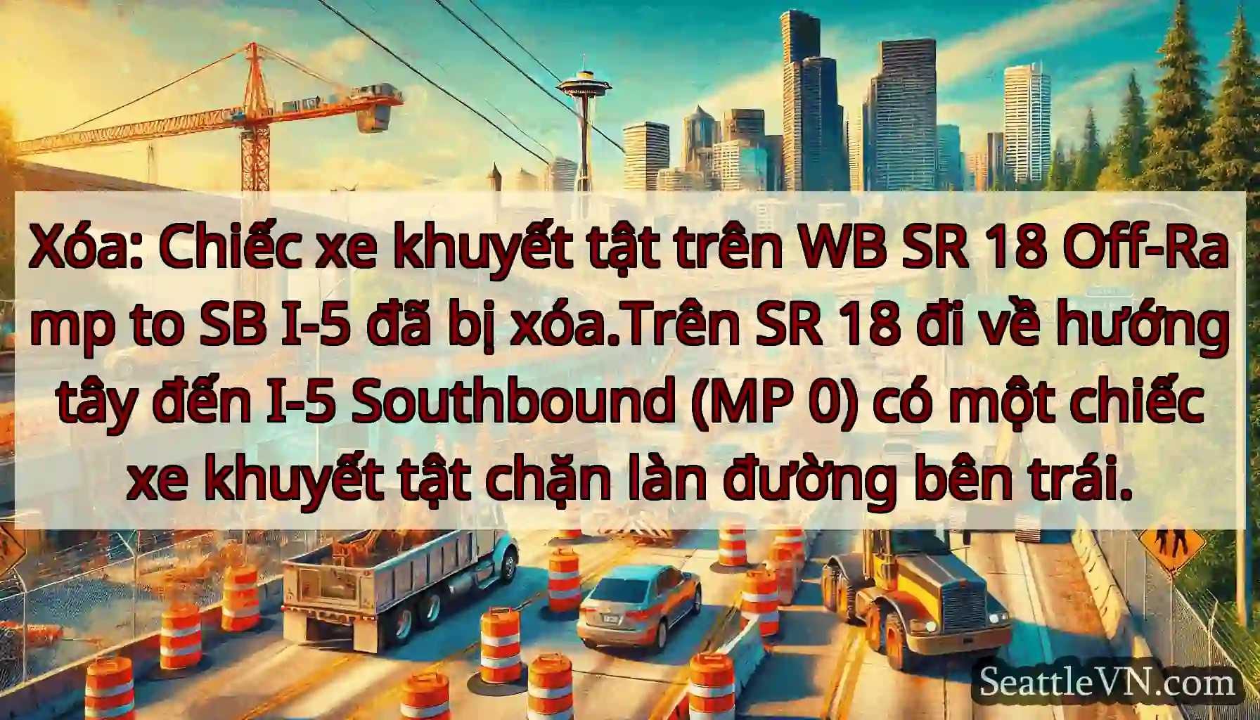 Xóa: Chiếc xe khuyết tật trên WB SR 18 Off-Ramp