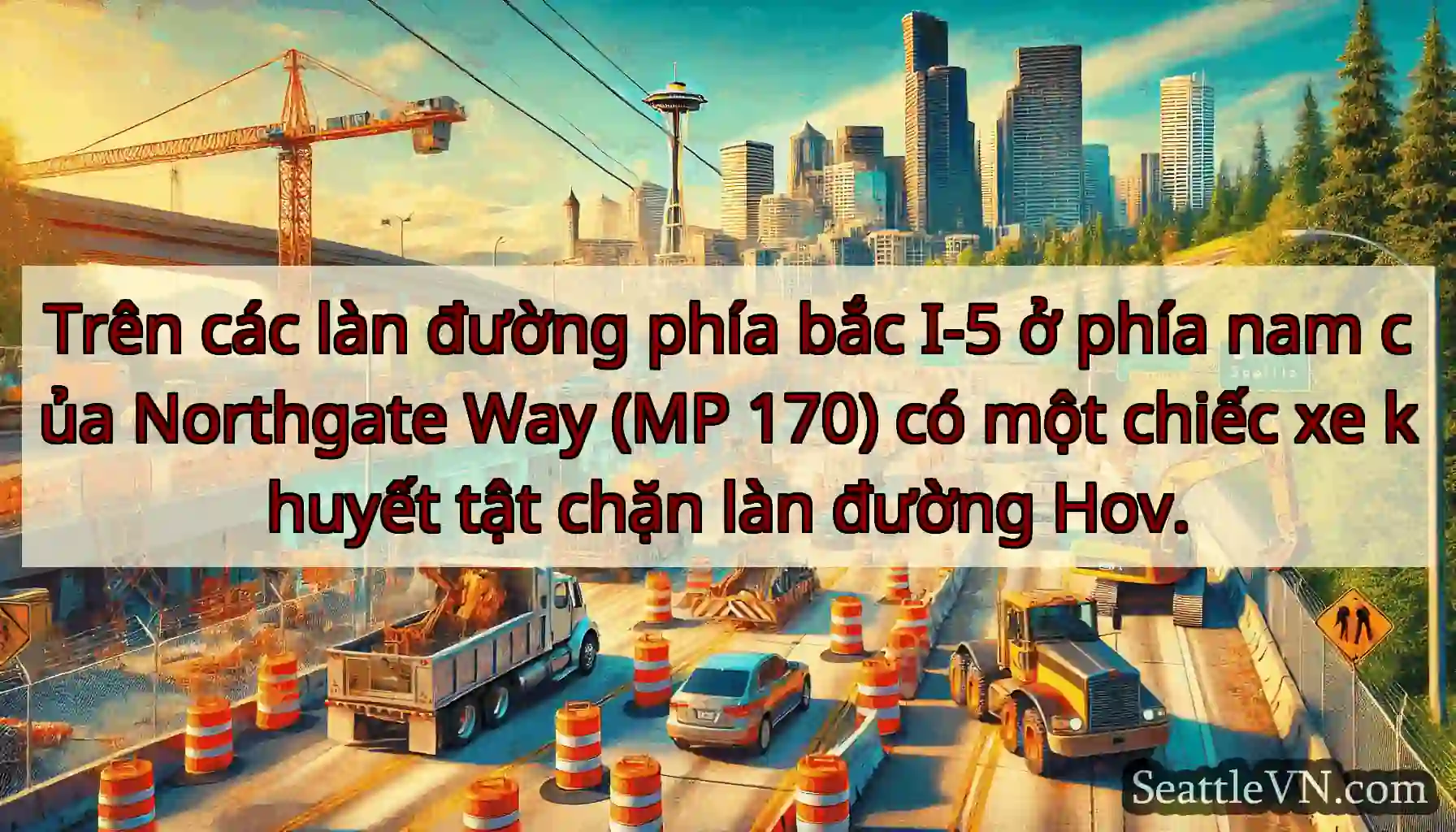 Trên các làn đường phía bắc I-5 ở phía nam của
