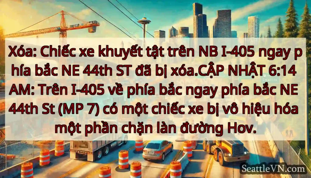 Xóa: Chiếc xe khuyết tật trên NB I-405 ngay phía