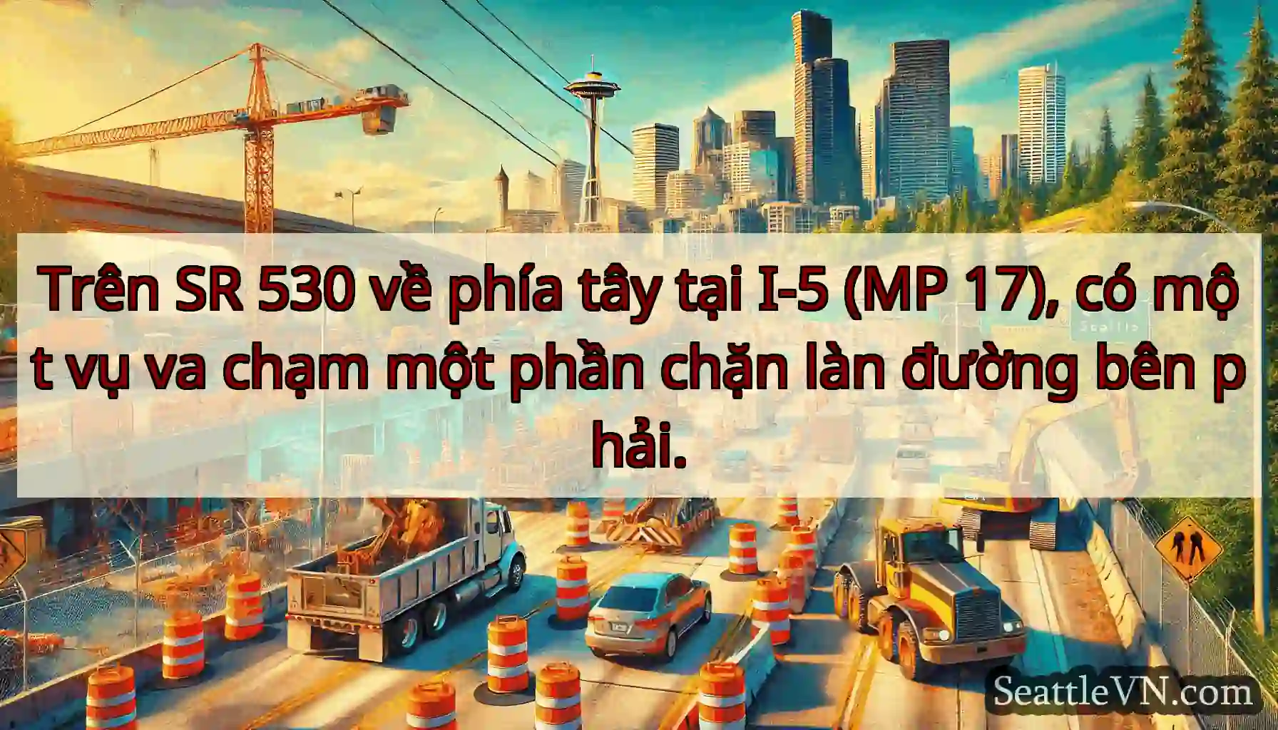 Trên SR 530 về phía tây tại I-5 (MP 17), có một