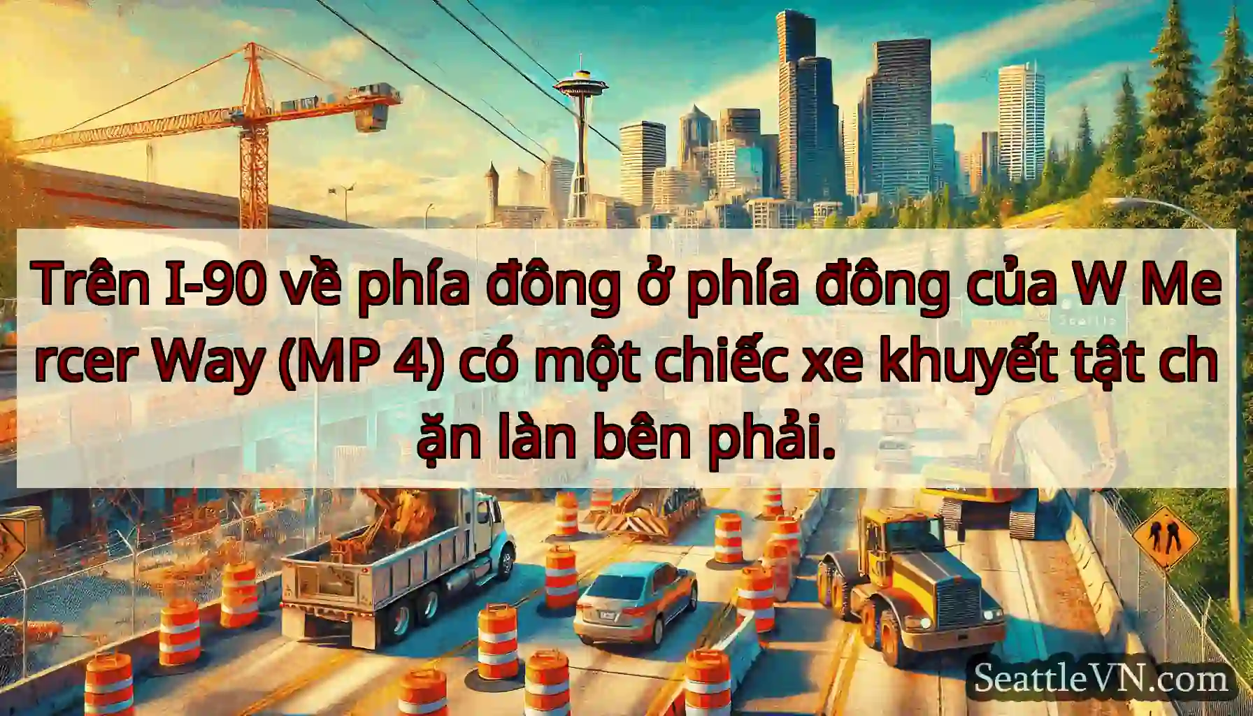 Trên I-90 về phía đông ở phía đông của W Mercer
