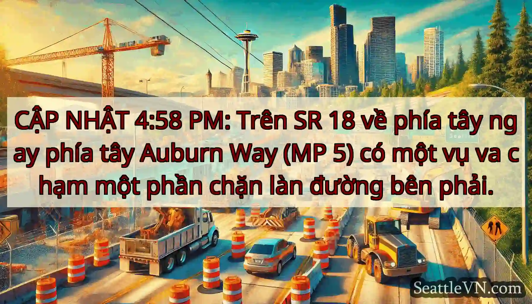 CẬP NHẬT 4:58 PM: Trên SR 18 về phía tây ngay