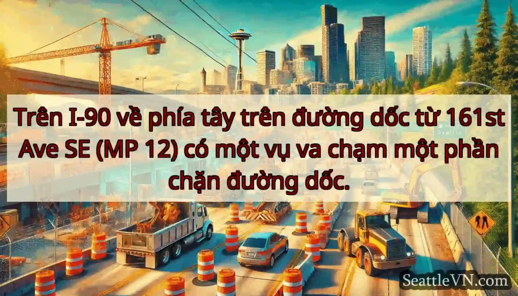 Trên I-90 về phía tây trên đường dốc từ 161st Ave