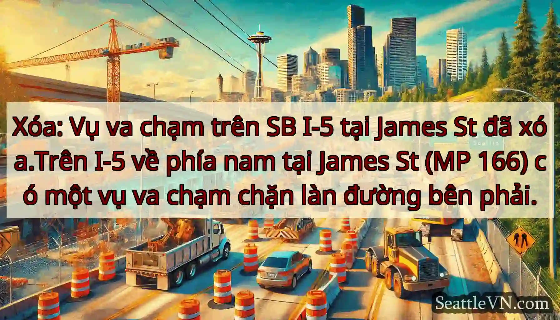 Xóa: Vụ va chạm trên SB I-5 tại James St đã