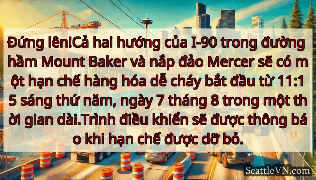 Đứng lên!Cả hai hướng của I-90 trong đường hầm