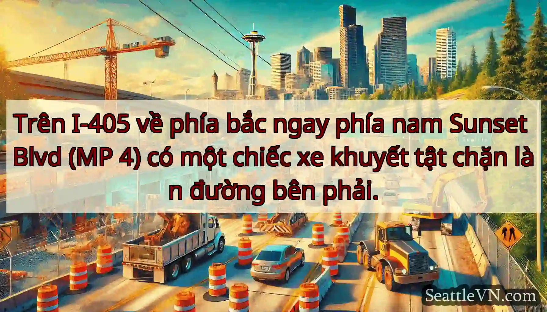 Trên I-405 về phía bắc ngay phía nam Sunset Blvd