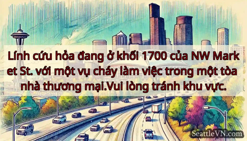 Lính cứu hỏa đang ở khối 1700 của NW Market St.