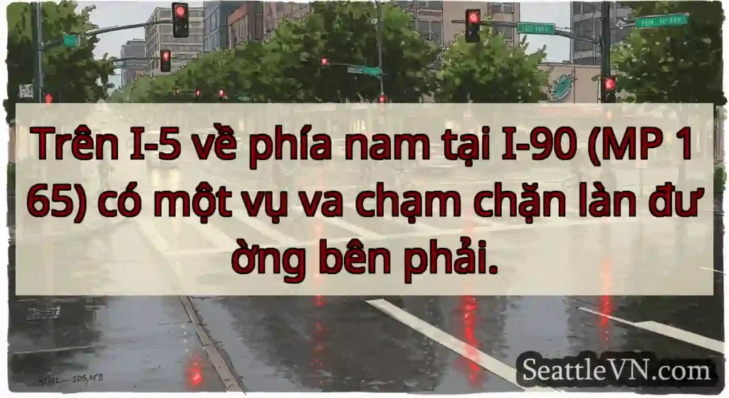 Trên I-5 về phía nam tại I-90 (MP 165) có một vụ
