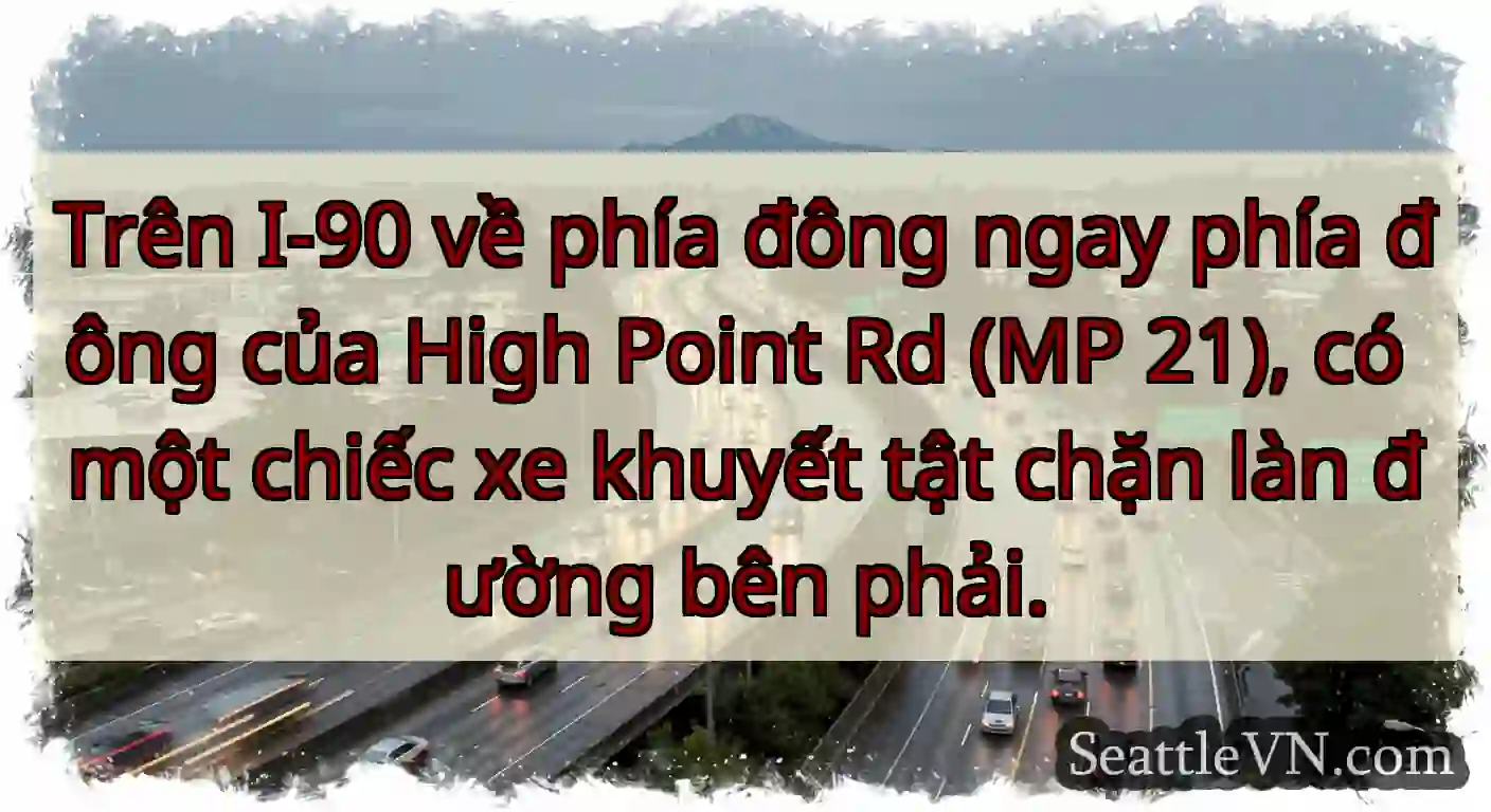 Trên I-90 về phía đông ngay phía đông của High