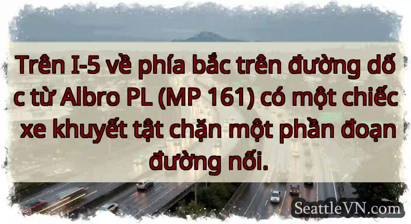 Trên I-5 về phía bắc trên đường dốc từ Albro PL