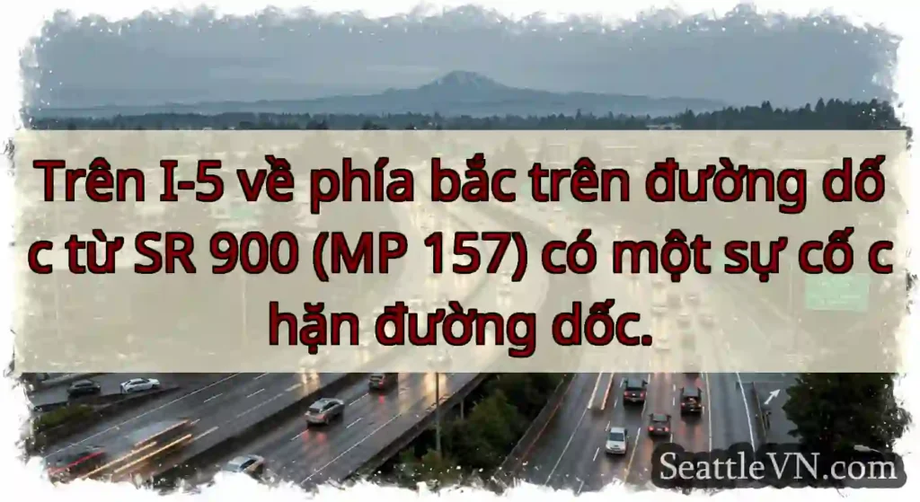 Trên I-5 về phía bắc trên đường dốc từ SR 900 (MP