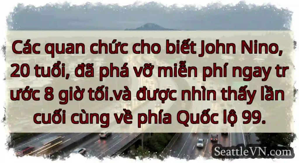 Các quan chức cho biết John Nino, 20 tuổi, đã phá
