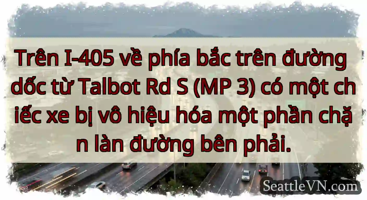 Trên I-405 về phía bắc trên đường dốc từ Talbot