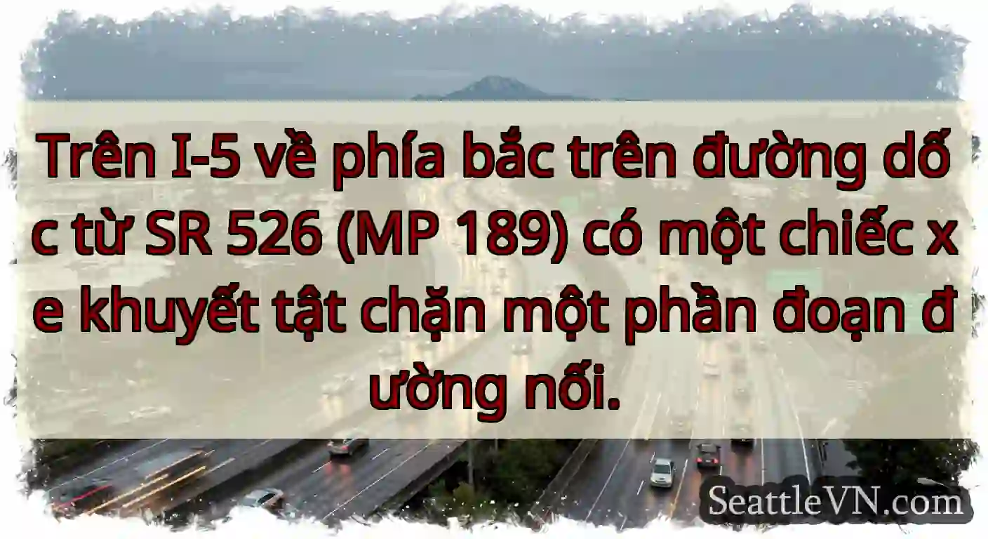 Trên I-5 về phía bắc trên đường dốc từ SR 526 (MP