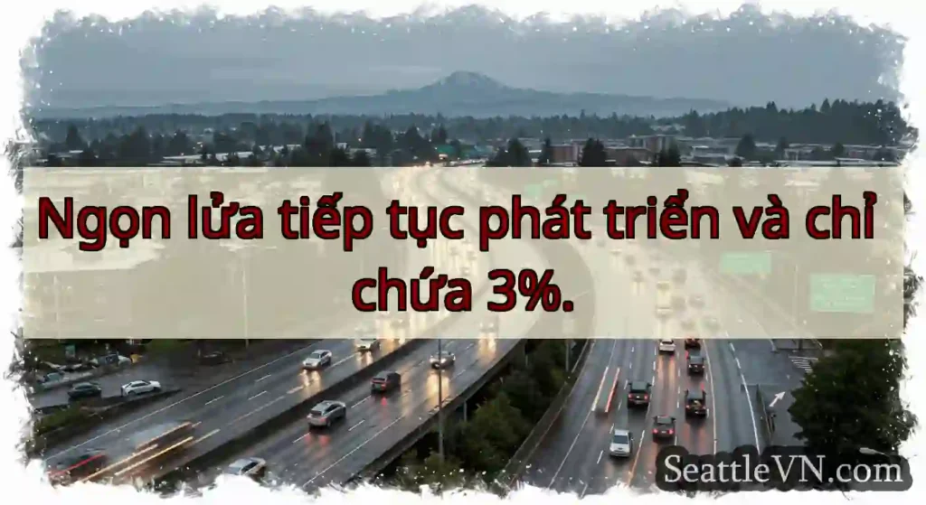 Ngọn lửa tiếp tục phát triển và chỉ chứa 3%.