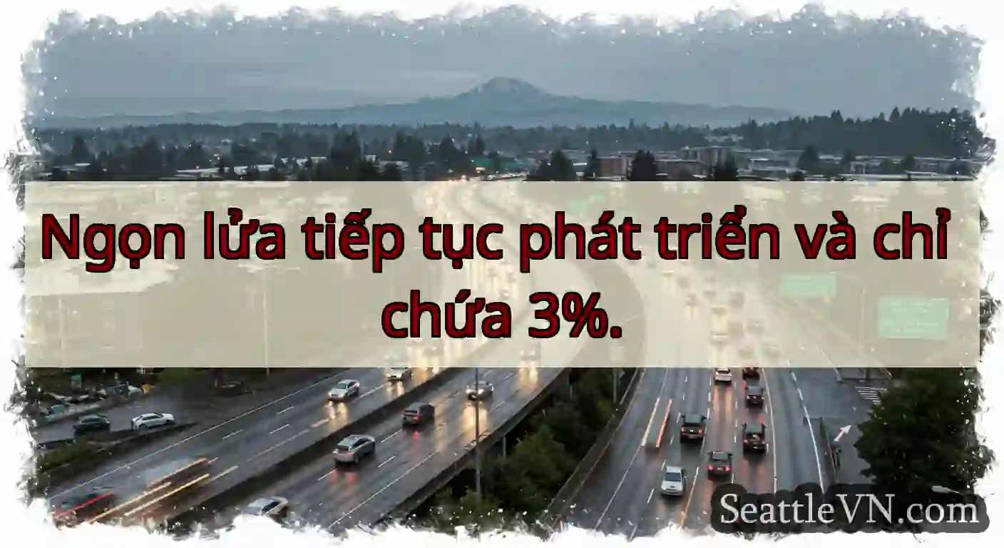 Ngọn lửa tiếp tục phát triển và chỉ chứa 3%.