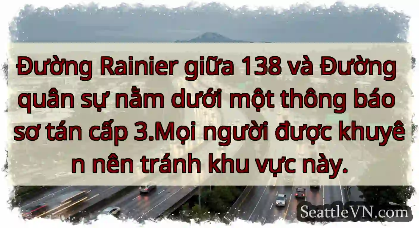 Đường Rainier giữa 138 và Đường quân sự nằm dưới