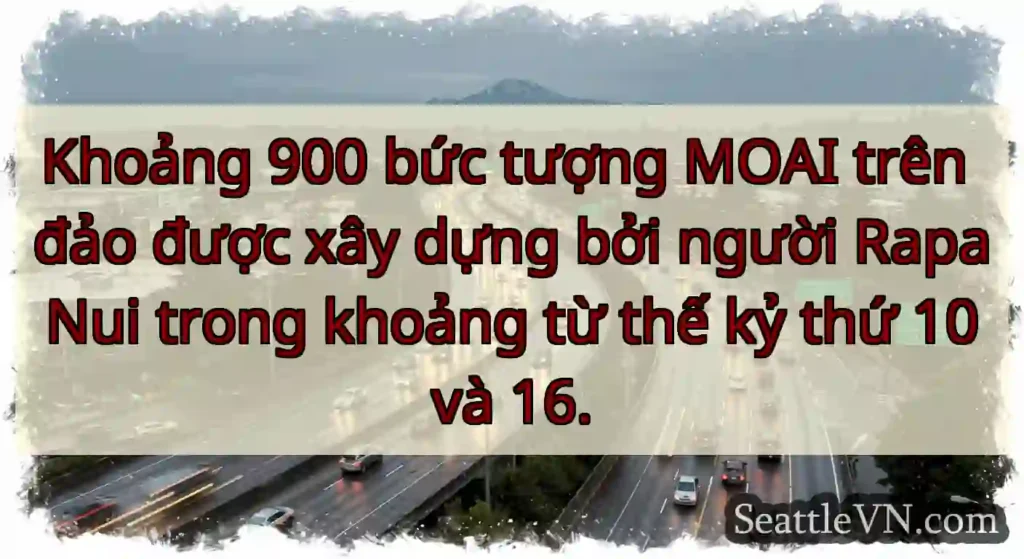Khoảng 900 bức tượng MOAI trên đảo được xây dựng
