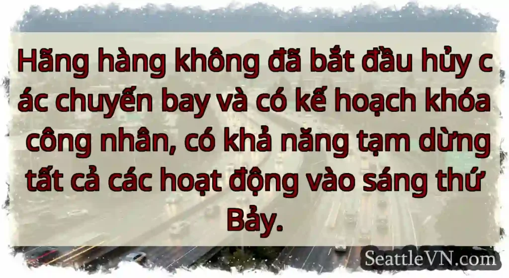 Hãng hàng không đã bắt đầu hủy các chuyến bay và