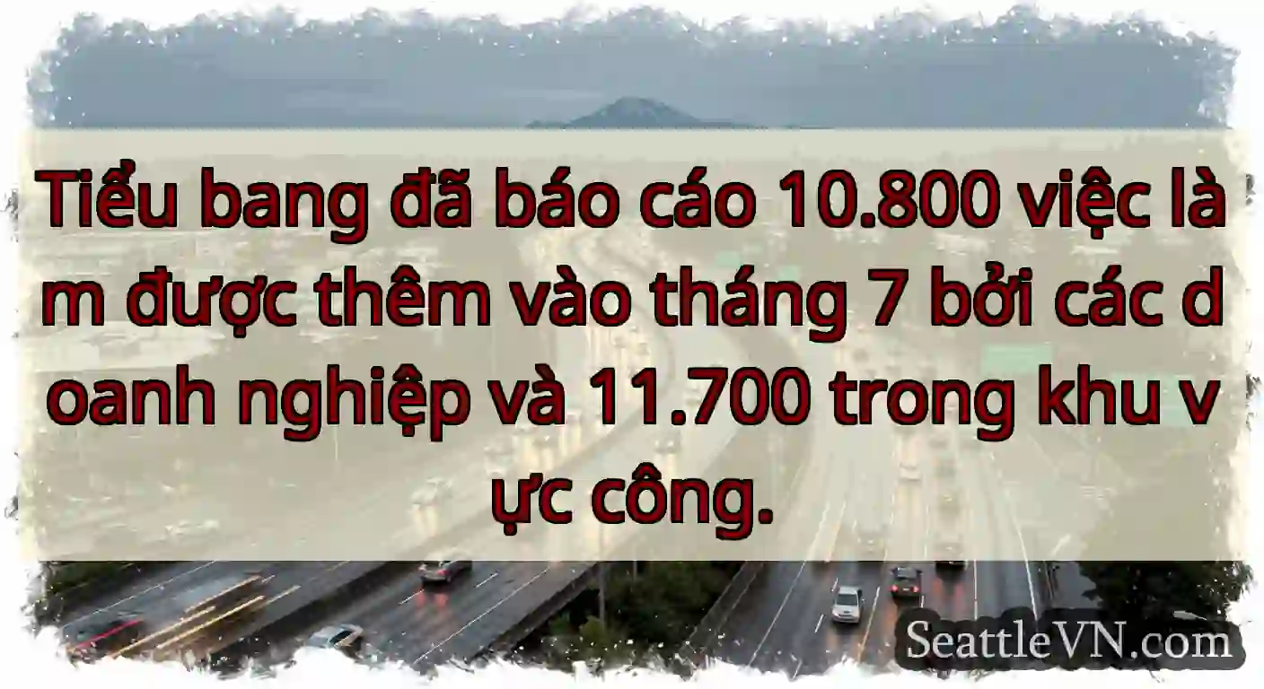 Tiểu bang đã báo cáo 10.800 việc làm được thêm